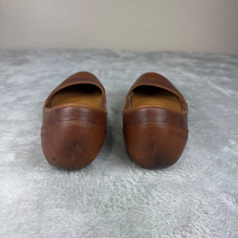 Merrell Leather Ballet Flats Women's US 10 Brown Slip On Comfort Casual Shoes